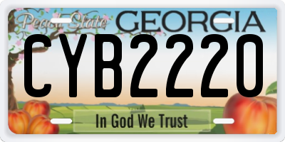 GA license plate CYB2220