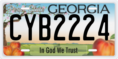 GA license plate CYB2224