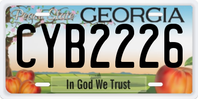 GA license plate CYB2226