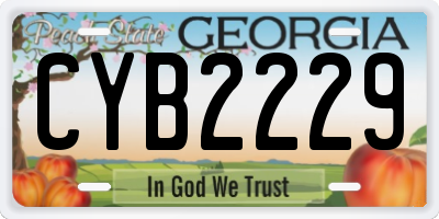 GA license plate CYB2229
