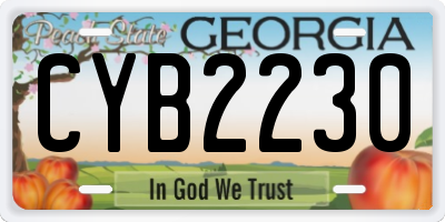 GA license plate CYB2230