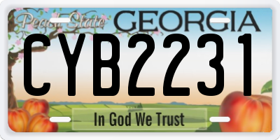 GA license plate CYB2231