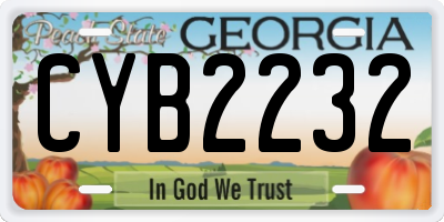 GA license plate CYB2232