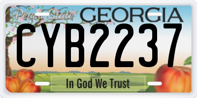 GA license plate CYB2237