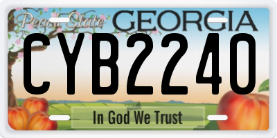 GA license plate CYB2240