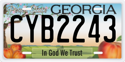 GA license plate CYB2243