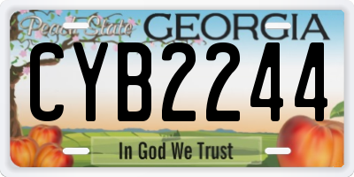 GA license plate CYB2244