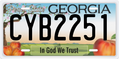 GA license plate CYB2251