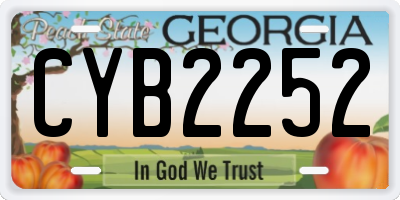 GA license plate CYB2252