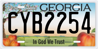 GA license plate CYB2254
