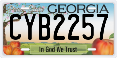 GA license plate CYB2257