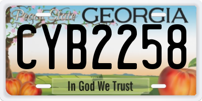 GA license plate CYB2258