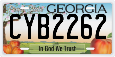 GA license plate CYB2262