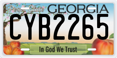 GA license plate CYB2265