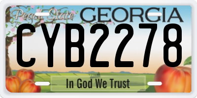 GA license plate CYB2278