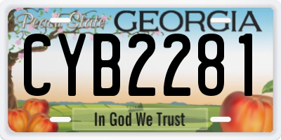 GA license plate CYB2281