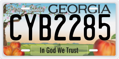 GA license plate CYB2285