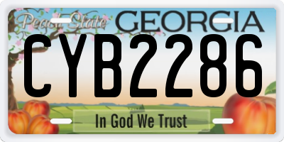 GA license plate CYB2286