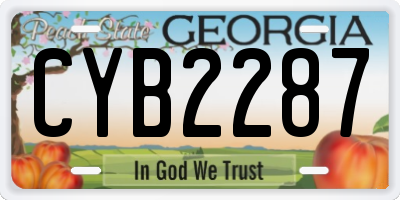 GA license plate CYB2287