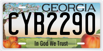 GA license plate CYB2290