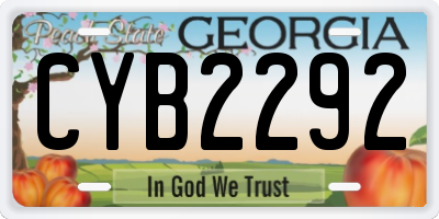 GA license plate CYB2292