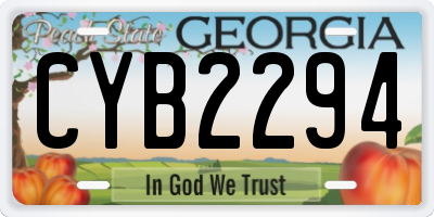 GA license plate CYB2294