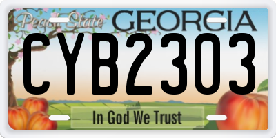 GA license plate CYB2303