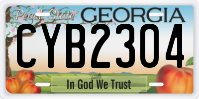 GA license plate CYB2304