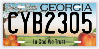 GA license plate CYB2305