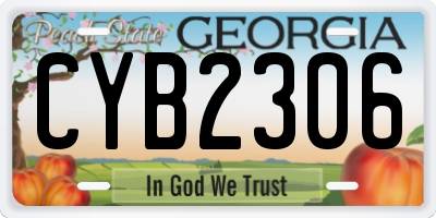 GA license plate CYB2306