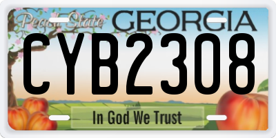 GA license plate CYB2308