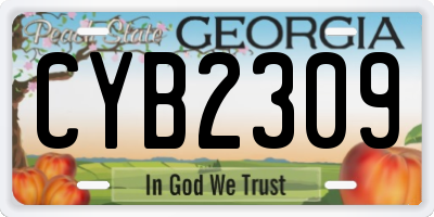 GA license plate CYB2309