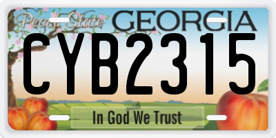 GA license plate CYB2315
