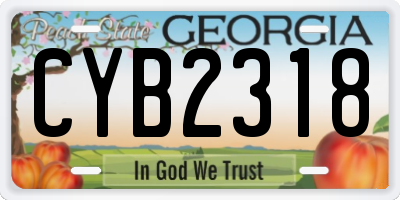 GA license plate CYB2318