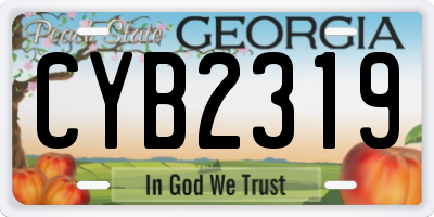 GA license plate CYB2319
