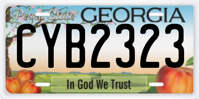 GA license plate CYB2323