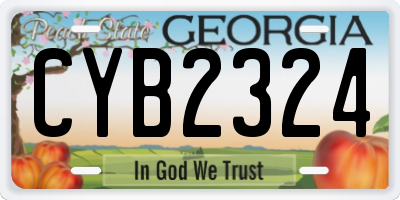 GA license plate CYB2324