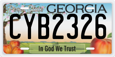 GA license plate CYB2326