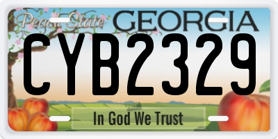 GA license plate CYB2329