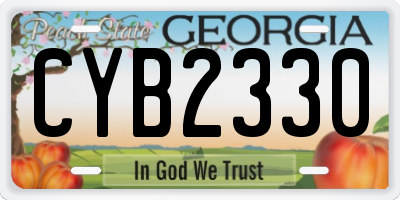 GA license plate CYB2330