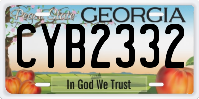 GA license plate CYB2332