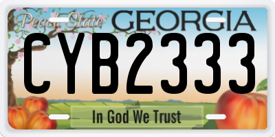 GA license plate CYB2333