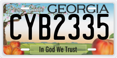 GA license plate CYB2335