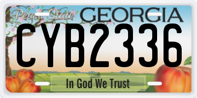 GA license plate CYB2336