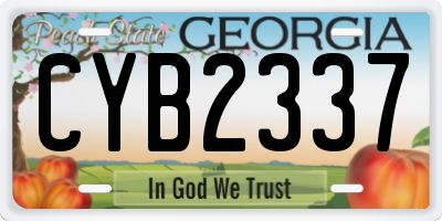 GA license plate CYB2337