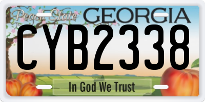 GA license plate CYB2338