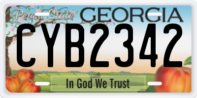 GA license plate CYB2342