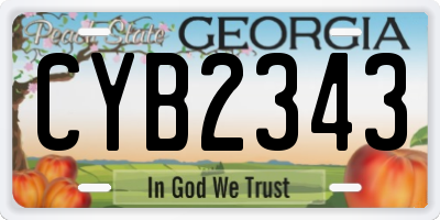 GA license plate CYB2343