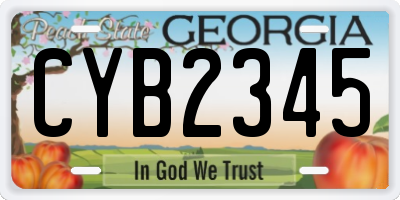 GA license plate CYB2345