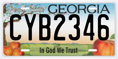 GA license plate CYB2346